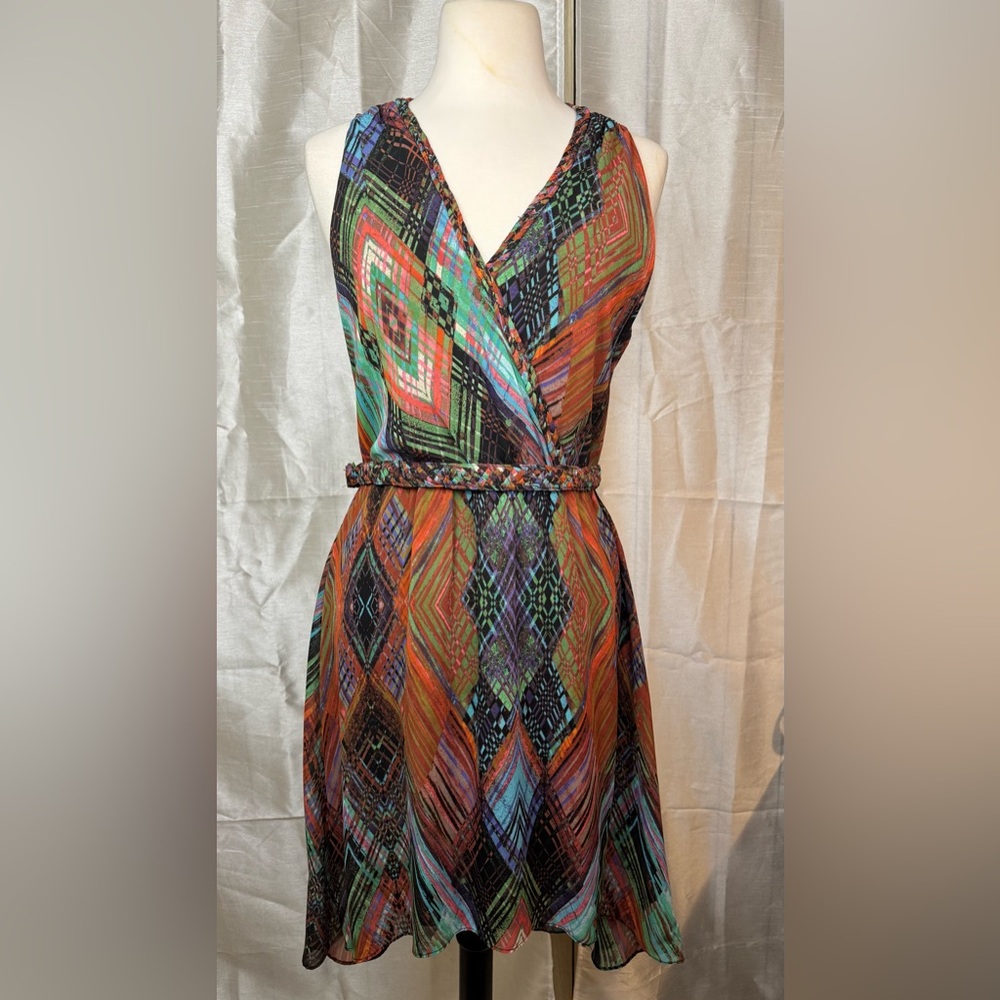 Charlie Jade Colorful Diamond Pattern Mini Dress Anthropologie
